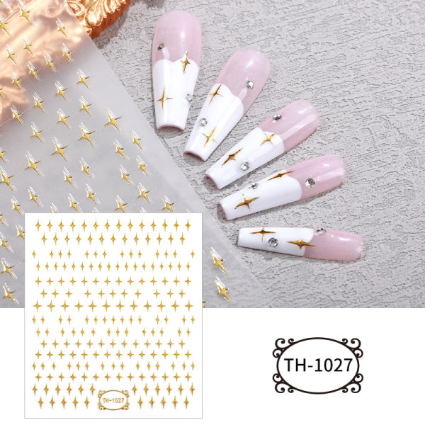 5 st guld stämpling 3d nagelvård klistermärke DIY nagelklistermärke söt orm kärlek nagelvård klistermärke