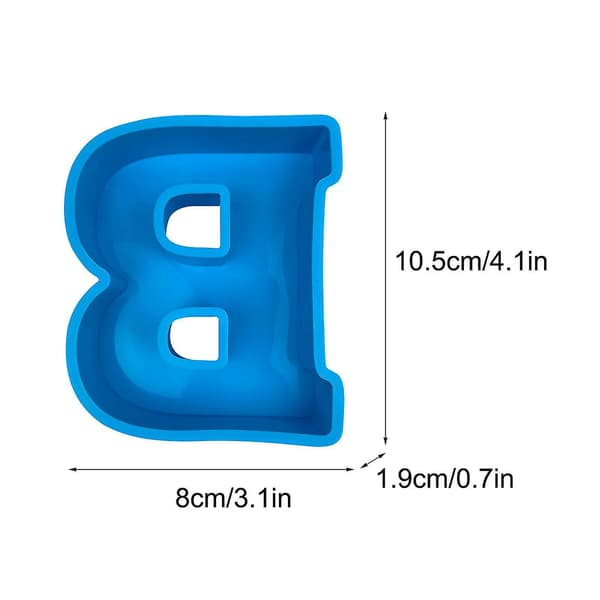 Alfabet kakeform i silikon, engelsk bokstavform, 3D-bokstavform B