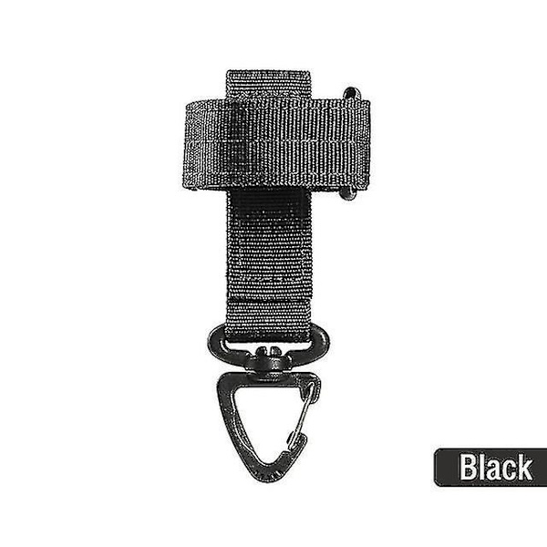 Ny multifunktionell nylonhandskar krok arbetssäkerhetsklämma utomhus taktisk klättring rep anti-förlorad camping hängande spänne Black