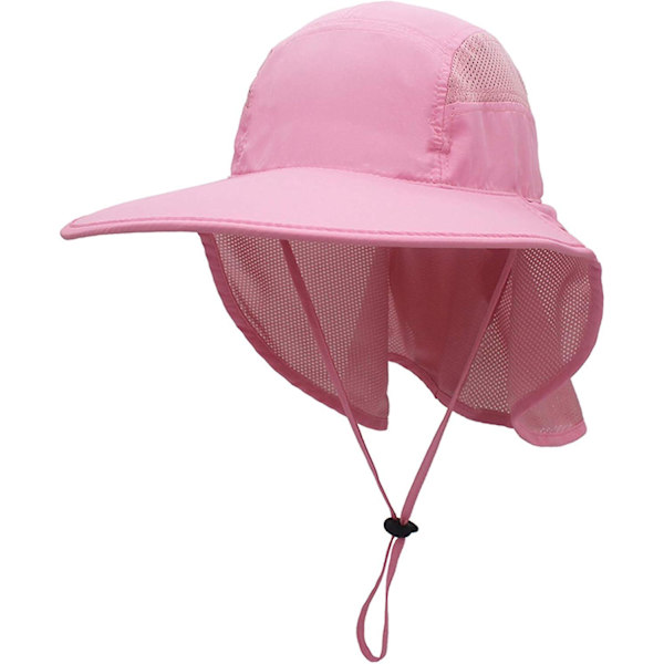Solhatt, Herr, Dam, Upf 50+ Utomhus Uv Sommarkeps Med Nackskydd, Vandring, Fiskehatt, Strand Fällbar Safari Bush, Hattar, Meshhatt Pink