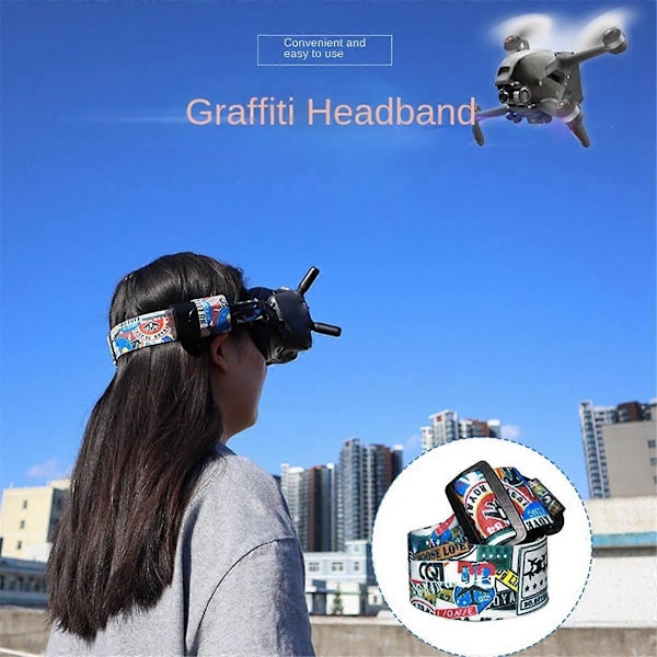 Lämplig för FPV Videoglasögon Graffiti Färg Huvudband Fixerad Rem