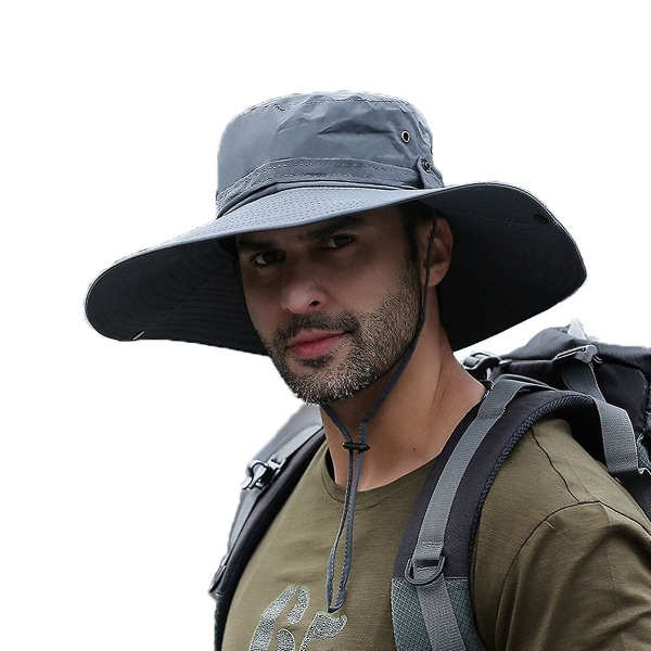 Super bredskygget solhat Upf50+ vandtæt fiskeri vandreture camping hat Light Grey