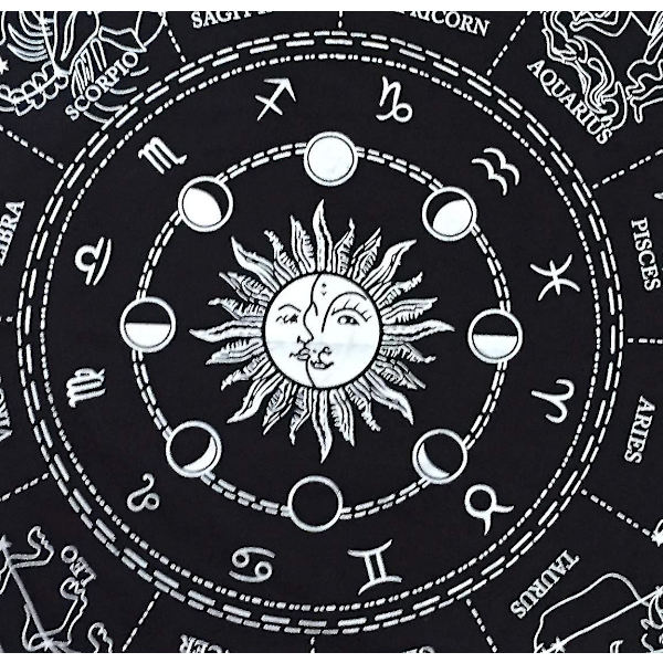 Altare Duk Zodiac Häxkonst Alter Tarot Spridning Topp Duk Wiccan Fyrkant Andlig Helig Duk 51 X 59 Tum A