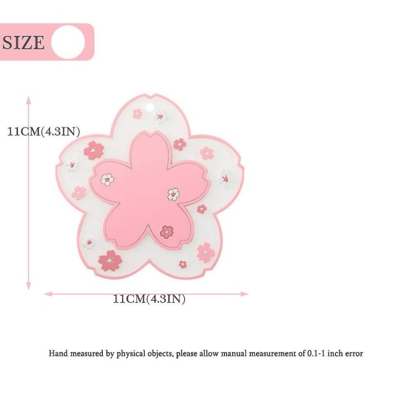Kaffeunderlägg Kawaii Coasters Cup Pvc Hem Te Mugg Underlägg Hållbar Anti-skid Pot Skål Pad Placemat Cherry Blossom Coaster S