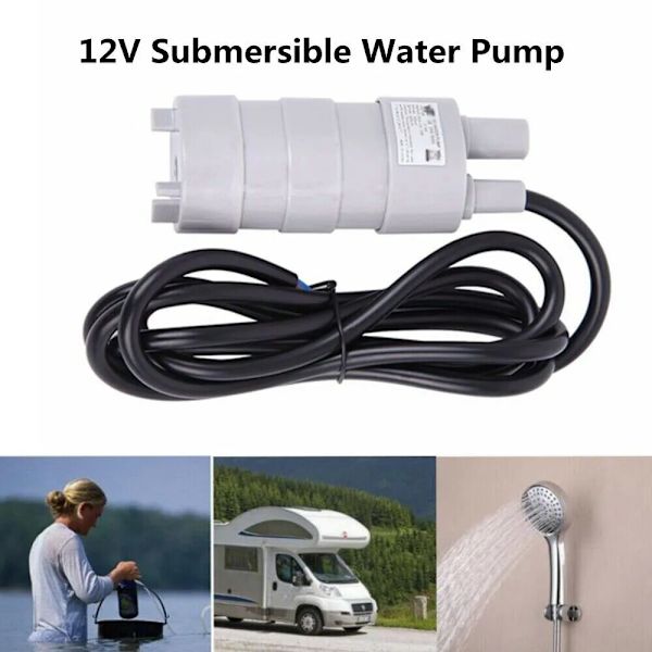 RV nedsänkbar vattenpump mikrohögtryck DC 12V husbil solfontän akvariumplastpump husvagnstillbehör