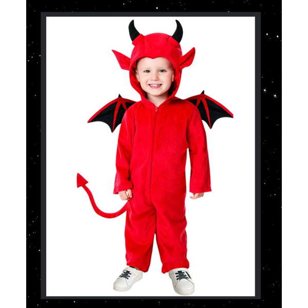 Barn Halloween Kostym Yesha Huva Röd Djävul Vampyr Show Kostym Omklädningsrum Tjur Demon Kung Kostym Lämplig för Höjd 110-120cm