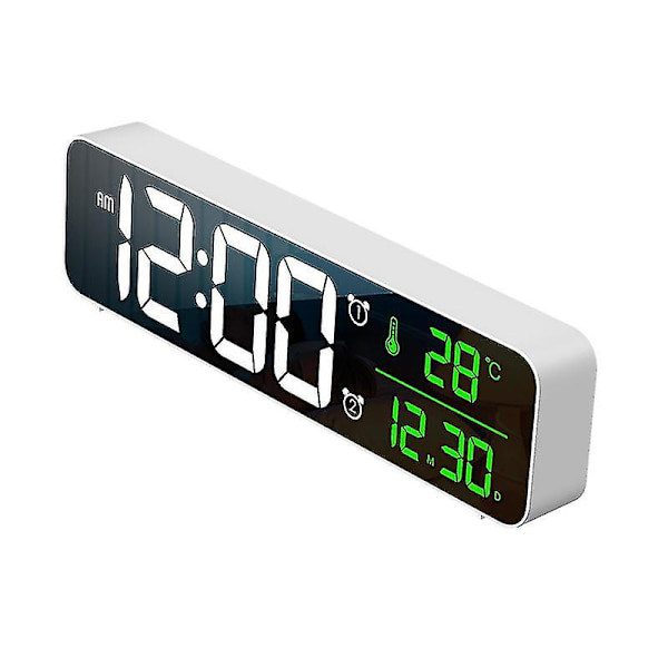 Digital väckarklocka, LED digital stor skärm white