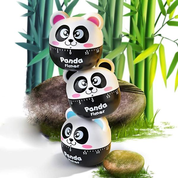 Kjøkken egg timer søt klasserom timer panda formet mekanisk kjøkken baking matlaging timer påminnelse 60 minutter Pink