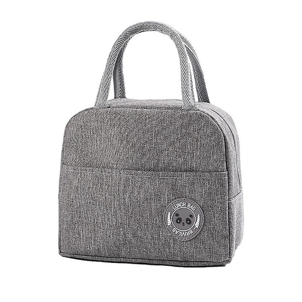 Lounaslaukku, pikniklaukku, lounaslaukku, kylmälaukku, pieni lounaspakkaus, kylmälaukku, eristävä laukku töihin kouluun Grey