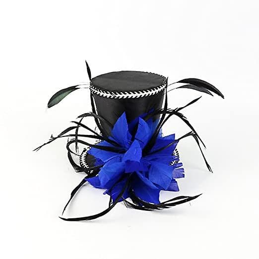 Mini Top Hat Feather Fascinator Cocktailblå Fjer