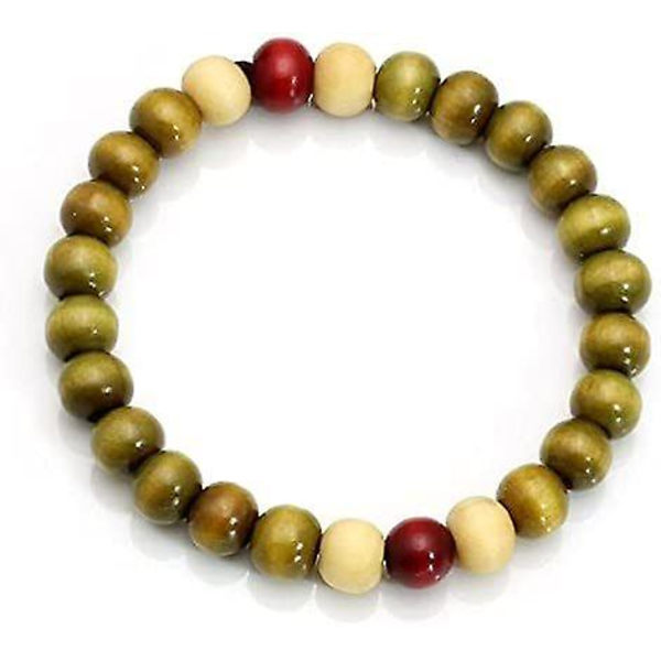5 Pakke 8mm Træperle Armbånd Til Mænd - Elastisk Buddha Armbånd -