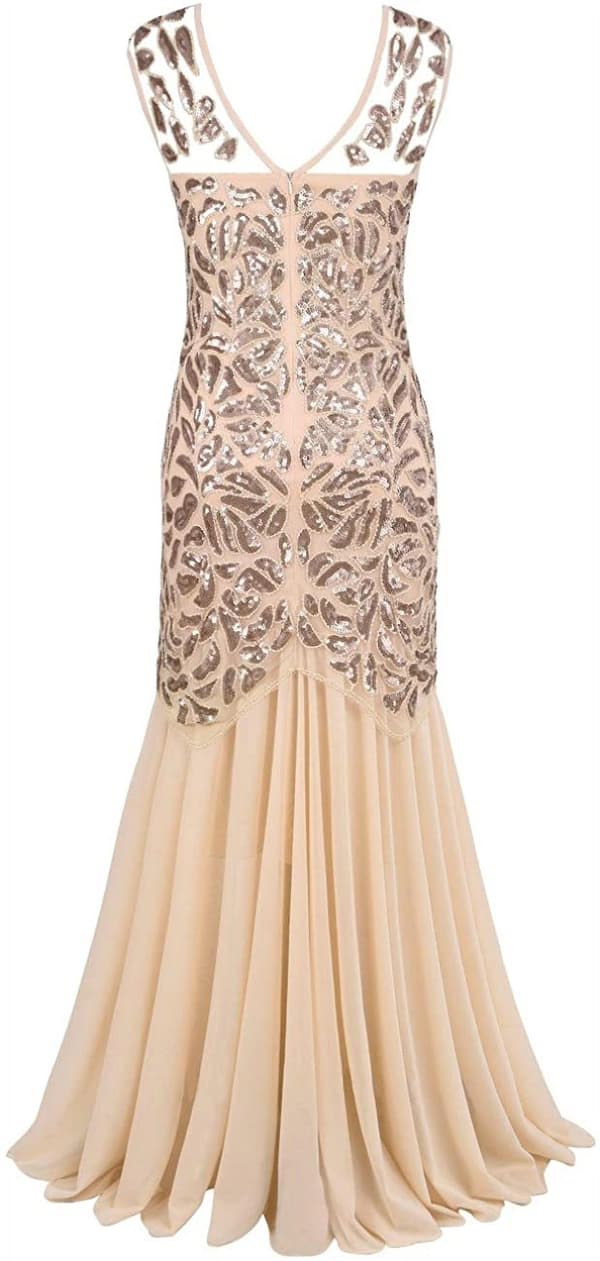 Kvinners 1920-talls Sequin Gatsby Lang Aftenkjole M
