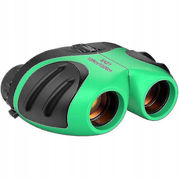 8x21 Mini bærbare kompakte zoom kikkert for barn Green