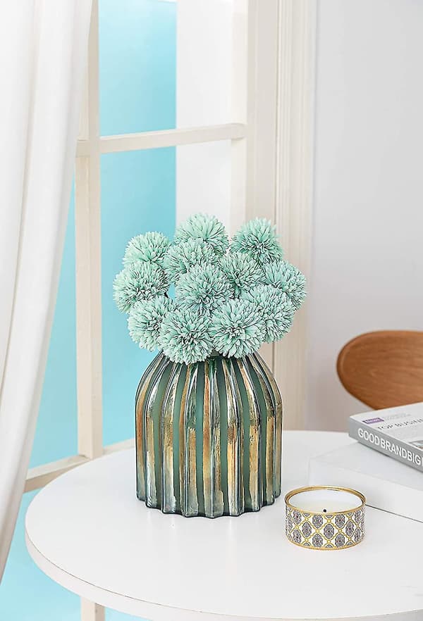 Silkeblomster med stilker, kunstige blomstermidtpunkter til dekorationer Blue