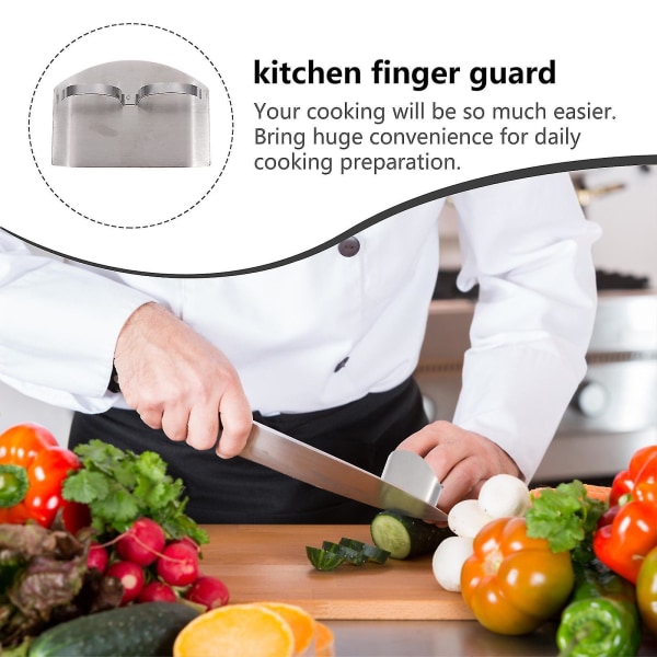 4st rostfritt stål fingerskydd för säker skiva skärning av grönsaker frukt