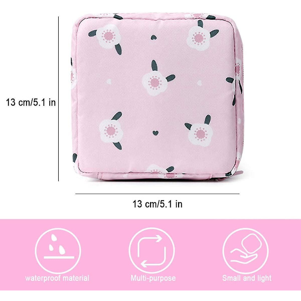 2 stk Sanitærbind Oppbevaringspose, Menstruasjonskopppose, Nylon Bærbar Sanitærbindpose