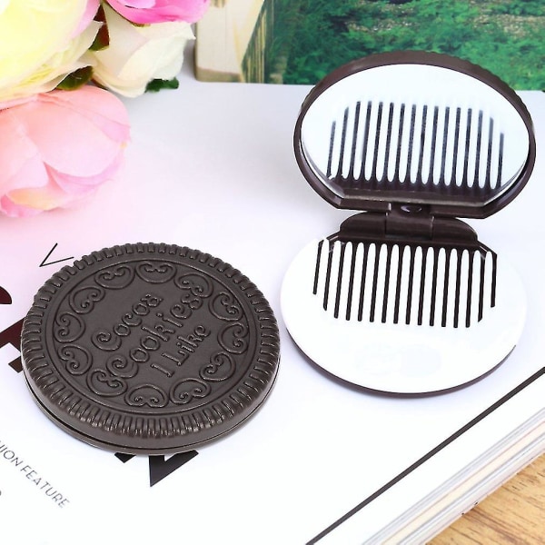 Kampanj Ankomst Supererbjudanden Brun Söt kakformad designspegel Makeup Chokladkam Fickspegel tål spegel
