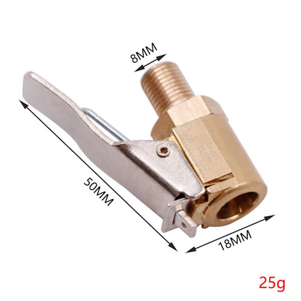 2 st däckluftchuckar, mässingsdäckventil luftpumpklämma, bilpumptillbehör gängadapter för bil lastbil 8 mm