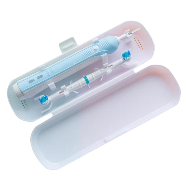 （Hvit） Bærbart erstatningsreisesett i plast for elektrisk tannbørste med dobbel sløyfe av universell type