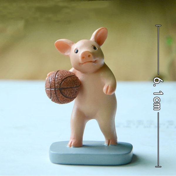 Miniature Fairy Garden Pig Statue – Basketball Pig Devoti