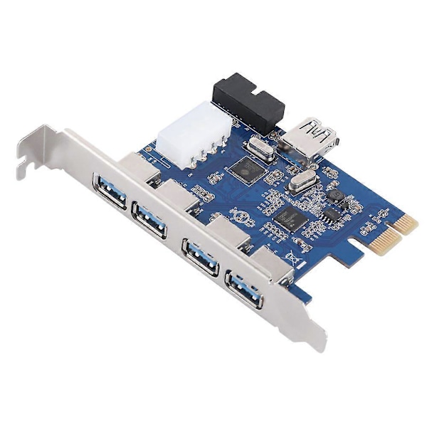 PCI-E Laajennuskortti 4 Porttia Taka USB3.0+Sisäänrakennettu 19PIN 4PIN USB3.0 5Gbps Työpöydän Laajennuskortti BTC Louhintaan