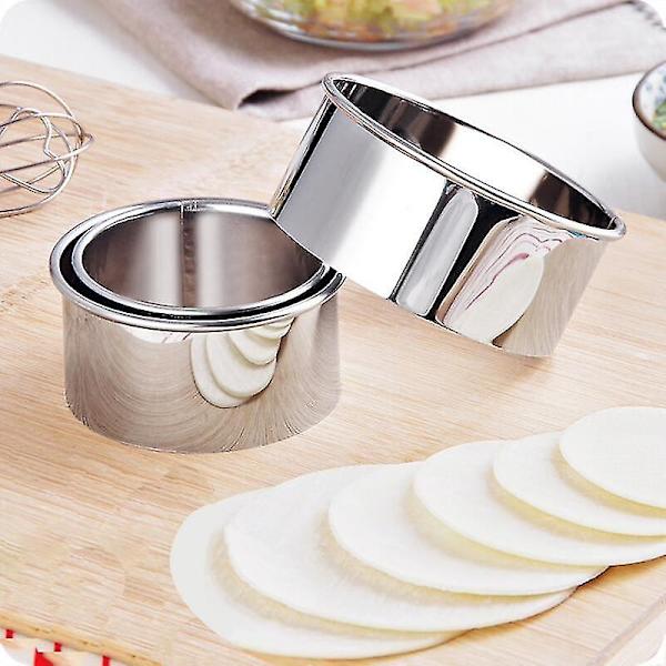3 stk. Dumplings Former Sett Kutter Maker Tilbehør Rustfritt Stål Rund Kjeks Bakverk Wrapper Deig Kutting Verktøy Kjøkken Gadgets