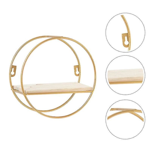 1 st järnförvaringsställ väggmonterad diversehållare butiksvägg hylla (gyllene)