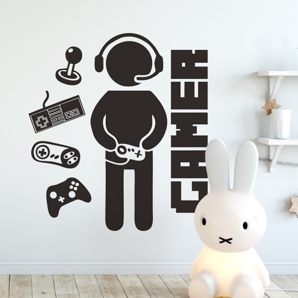 Gamer Boy Decal Vægklistermærke, Videospil Vægklistermærker, Fjernelse Gamer Verden til Net Bar Stuer Soveværelse Legeværelse og Drenge Soveværelse Vægge Baggrund