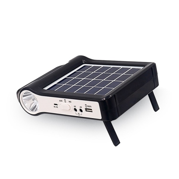 Bärbar solcellsgenerator för utomhusbruk med uppladdningsbart energisystem och ficklampa för nödbelysning vid camping