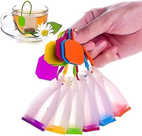 6-pack silikonteinfuser, återanvändbara säkra lösa tebladspåsar sil