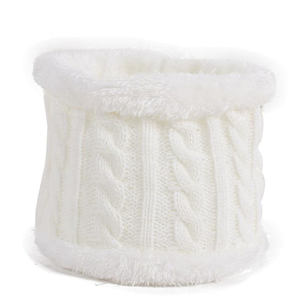 Ullmössa för småbarn Enfärgad Vinter Twist Enkel Pom Pom Stickad Mössa White