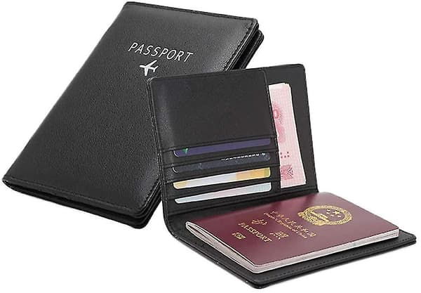 Pas etui i læder med RFID-beskyttelse, rejseetui til pas, pasmappe, pas