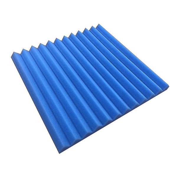 12 st ljudabsorberande bomull triangulära spår ljudisolering bevis skumbräda Blue Fire Retardant
