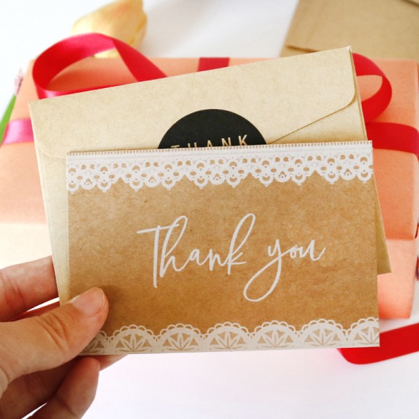 Takkekort blonder takkekort konvolutter klistremerker ferie gratulasjonskort meldingskort 6 sett