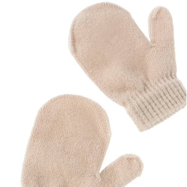 Ull enfärgad stekt degknut varm barnhatt halsduk handskar tredelad fläck barnhatt set khaki