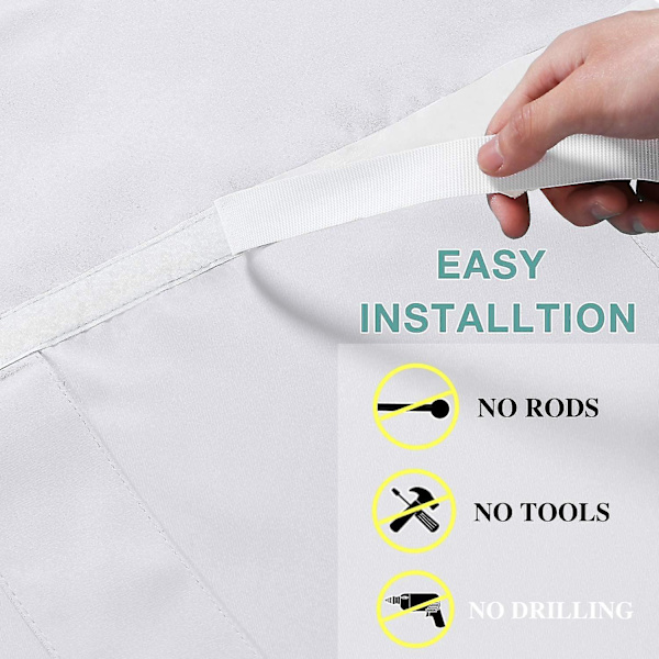 Termiskt isolerad mörkläggningsdörrgardin, 26 x 68 tum White 1pcs