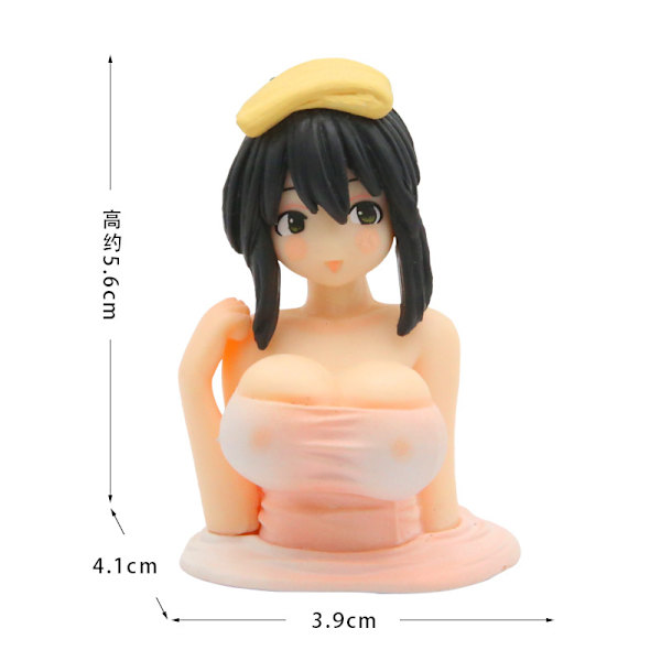 Söta bröstflicka bilprydnader tecknad kawaii anime staty bilinstrumentbräda sexig docka humanoid bilprydnader