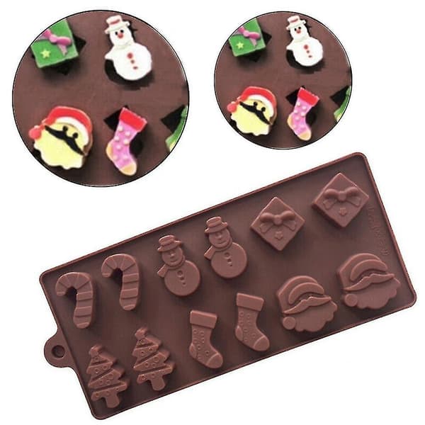 2 stk. Silikone Chokoladeforme 12-huls Slik Cookieforme Kage Bageforme Til Jelly Sweets Diy Til Fest Kagedekoration
