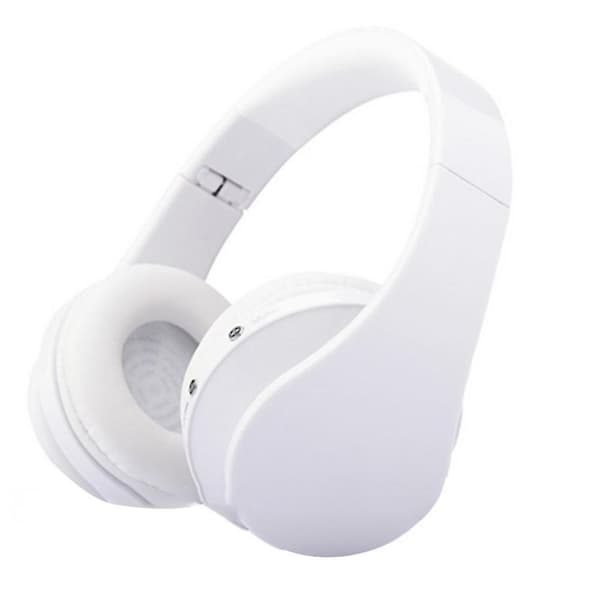 Bluetooth-hovedtelefoner trådløse, over-ear-headset med mikrofon, hvid