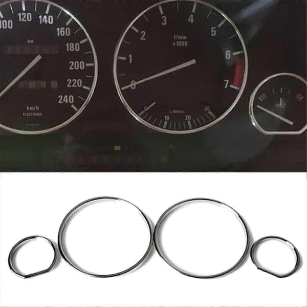 Bil Hastighetsmätare Skydd Ram Trim Instrumentbräda Mätarring Set för E32 / E34 Modeller