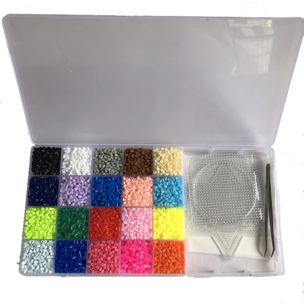 Barnens DIY intelligensleksak, Amazon-set, 2,6 mm bönpussel, 20 rutnät pusselbräda