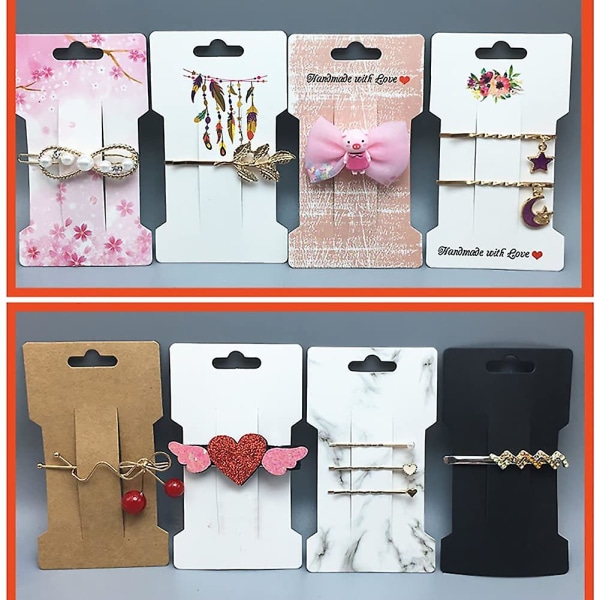 100 Pcs Hair Clip Display Cards Hair Bow Hairpin Packaging Cards Paper Cardboard For Hair Barrettes Accessories Display