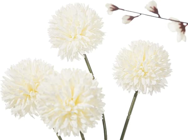 Silkeblomster med stilker, kunstige blomstermidtpunkter til dekorationer White