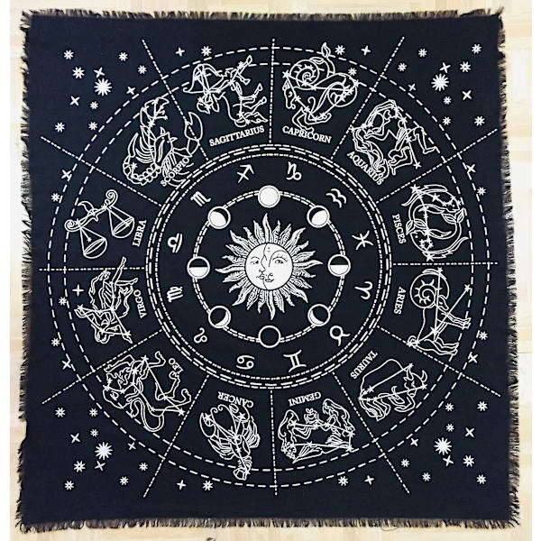 Altare Duk Zodiac Häxkonst Alter Tarot Spridning Topp Duk Wiccan Fyrkant Andlig Helig Duk 51 X 59 Tum A