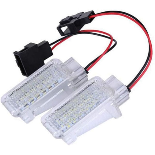 2 stk hvite LED-interiør dør bagasjerom fotbrønnlys Auto LED-fotlys bil LED-lys for Audi A1 A4 A5 A6 Q3 Q5 Q7