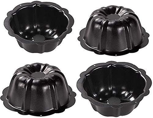 Mini räfflad ringform 10 cm 4 tum form rund bakform kakformar - 4-pack