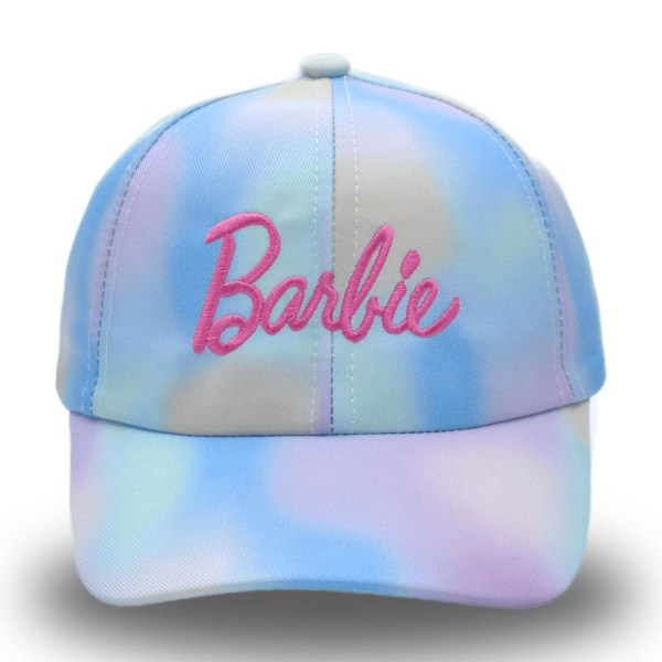 (Rainbow Blue) Rainbow Barbie børnebaseballkasket, lyserød farvet broderet bogstavhat, afslappet mode andetungekasket