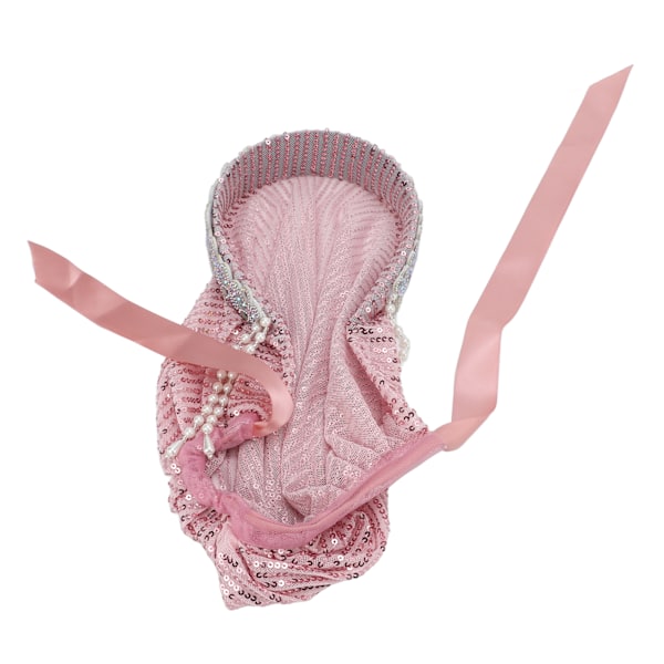 Hijab til kvinder Elegant Elastisk Fleksibel Blød Silkeagtig Hot Rhinestones Sløjfe Muslimsk Hovedbøjle Damehat Hovedtørklæde Pink