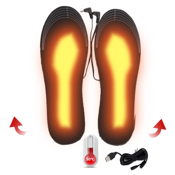 USB uppvärmda innersulor - Eldrivna värmeskor Inläggssulor för varma och mysiga fötter