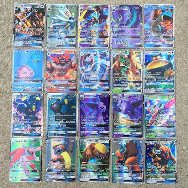 100 st Cartoon Game Card Set TCG Style Card för barn